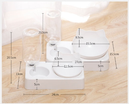 Adjustable automatic drinking cat neck bowl