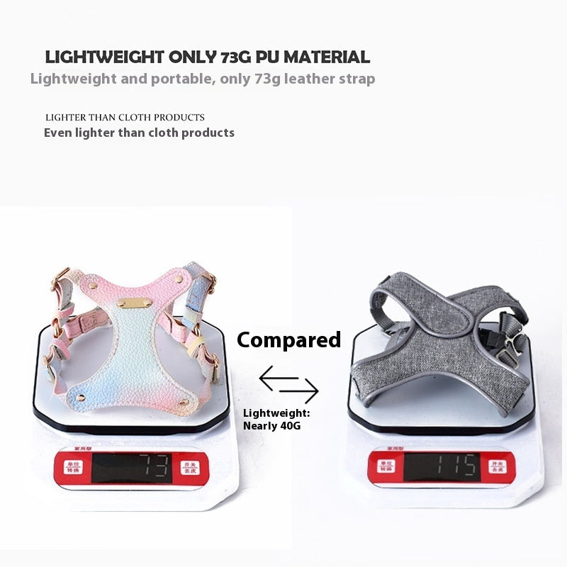 Colorful Leather Cat Strap Pulling Rope