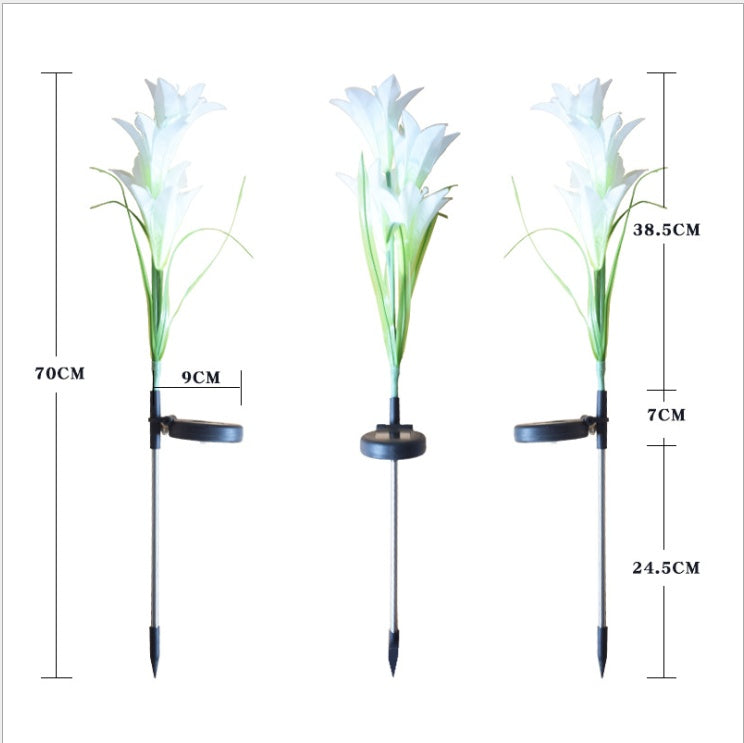 Outdoor Solar Garden Light Waterproof 7 LED Colourful Color Lawn Light Lily Fairy Lights Christmas Decoration Patio Lighting