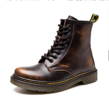 Martin Boots Low-heeled Leather Tube Couple Short Boots Motorcycle Boots
