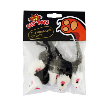 Cat toy cat fake mouse toy cat rabbit skin mouse (5 packs) funny cat toy