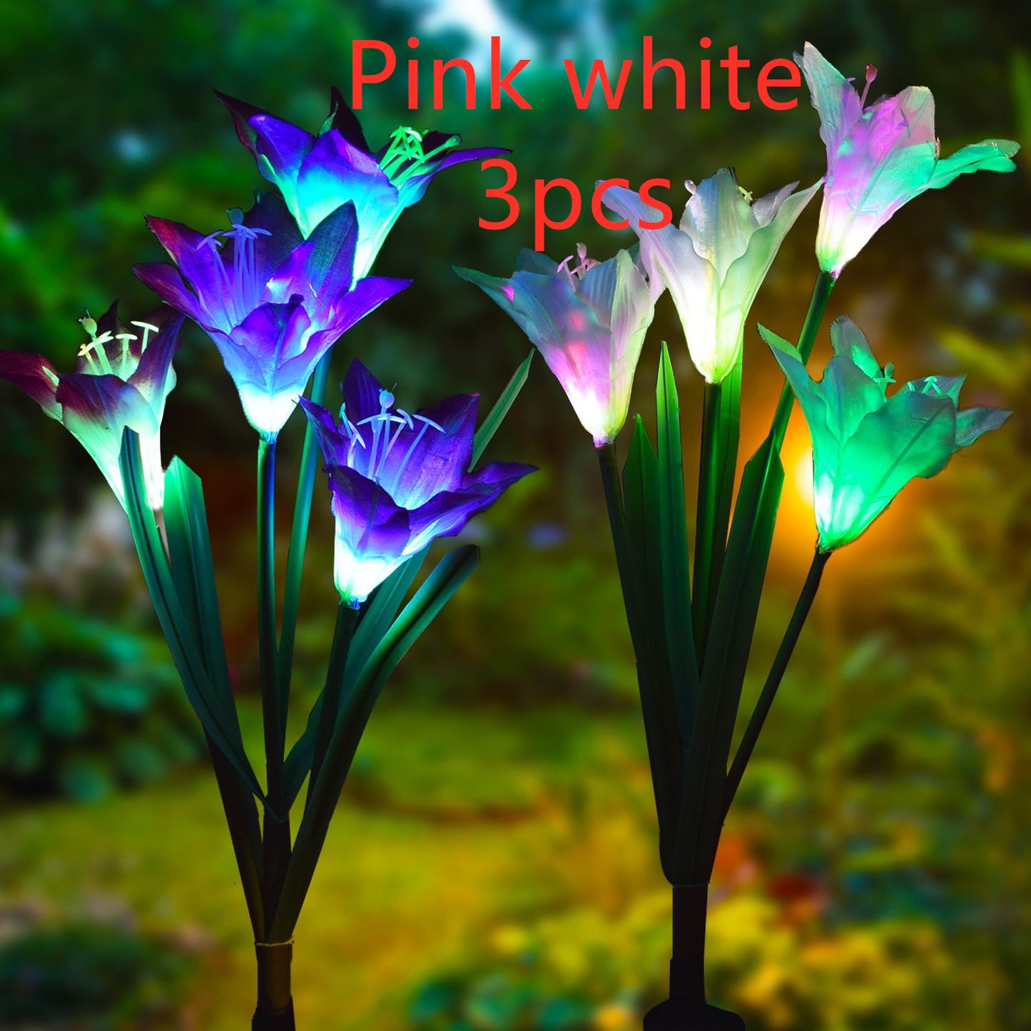 Outdoor Solar Garden Light Waterproof 7 LED Colourful Color Lawn Light Lily Fairy Lights Christmas Decoration Patio Lighting