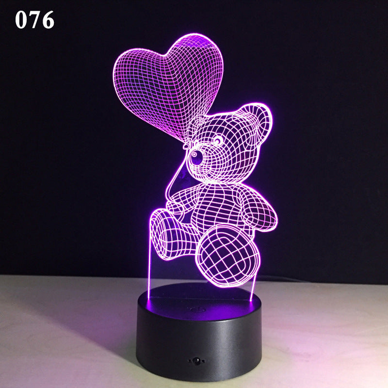 3d night light led induction night light