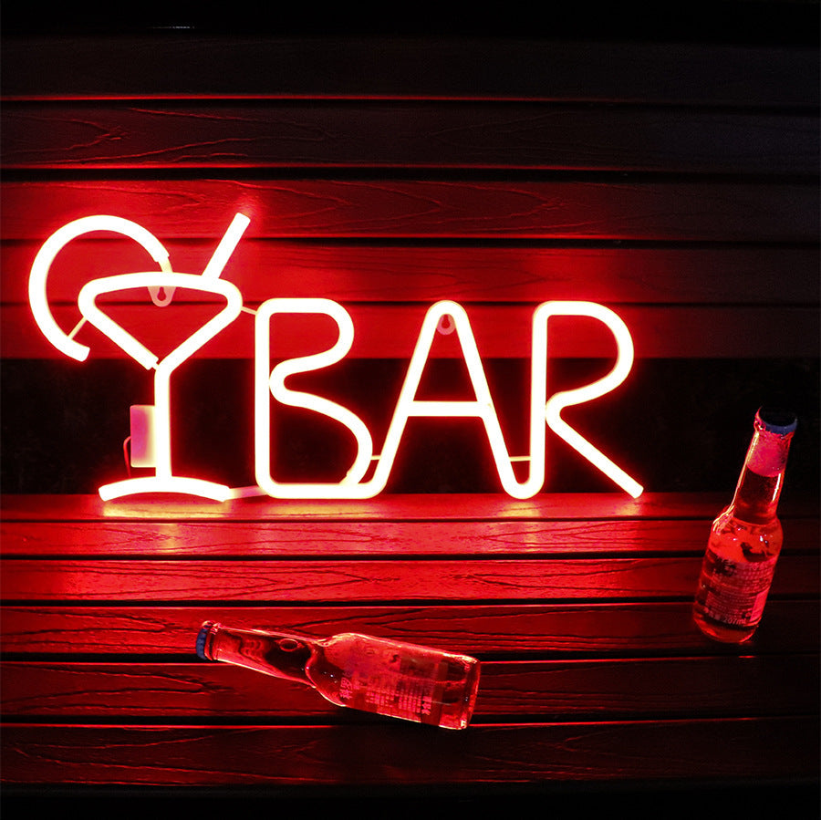 LED Neon Letter Shape BAR Family PARTY Bar Bedroom Room Decoration Light