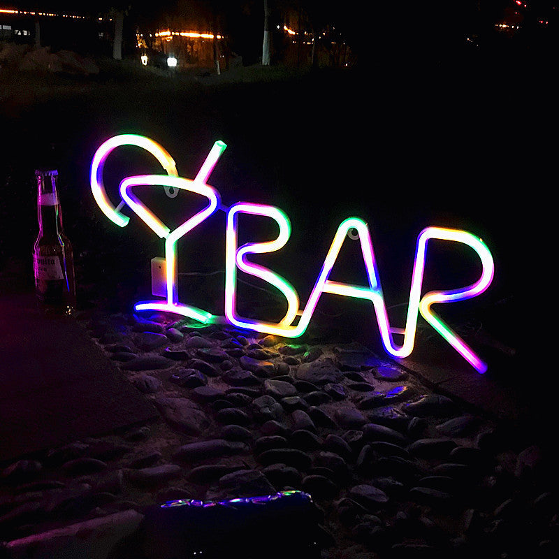 LED Neon Letter Shape BAR Family PARTY Bar Bedroom Room Decoration Light