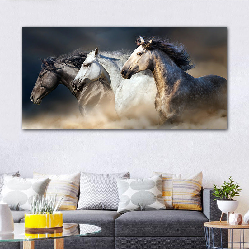 Oil Painting Horse One-Time Delivery Wish Explosion Models Living Room Study Decorative Canvas Painting Frameless Painting Core