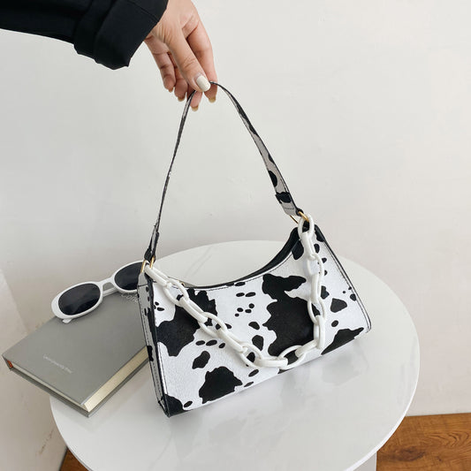 Cow Pattern Underarm Net Red Texture Ladies Bag - Online Shop AU.com