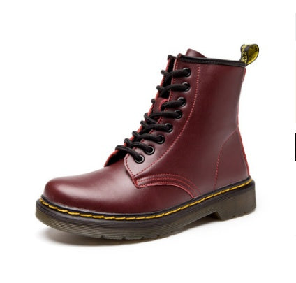 Martin Boots Low-heeled Leather Tube Couple Short Boots Motorcycle Boots