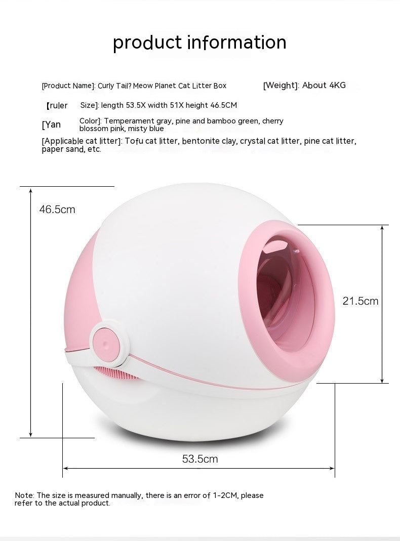 Cat Fully Enclosed Litter Box Deodorant Cat Toilet