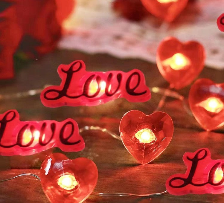 Led Copper Wire Light Love Red Lips Small Colored Lights Flashing Light Decoration Christmas Valentine's Day