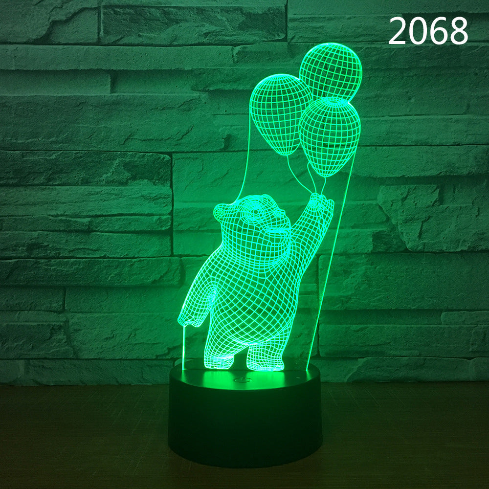 3d night light led induction night light