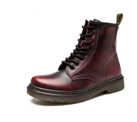 Martin Boots Low-heeled Leather Tube Couple Short Boots Motorcycle Boots