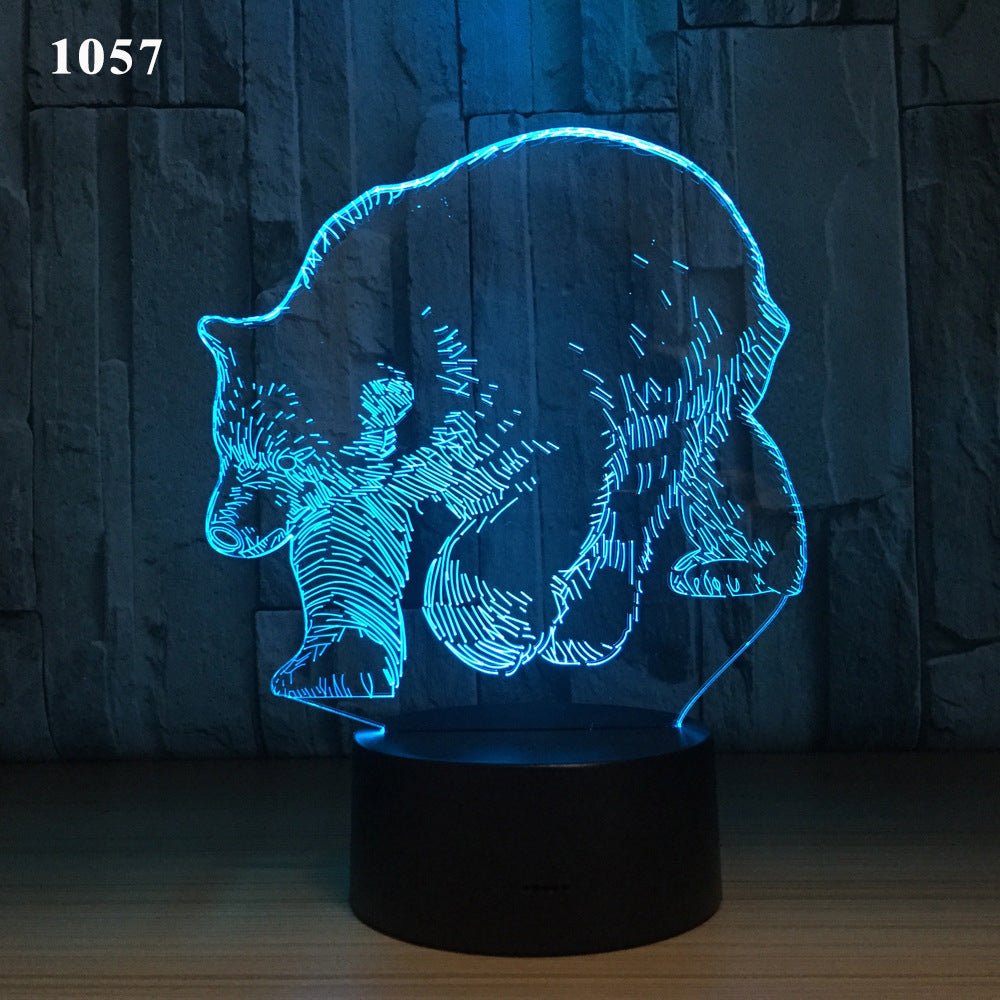3d night light led induction night light