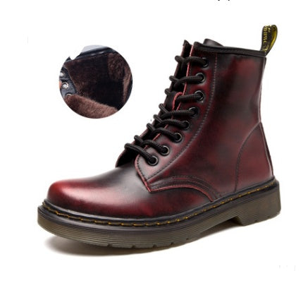 Martin Boots Low-heeled Leather Tube Couple Short Boots Motorcycle Boots