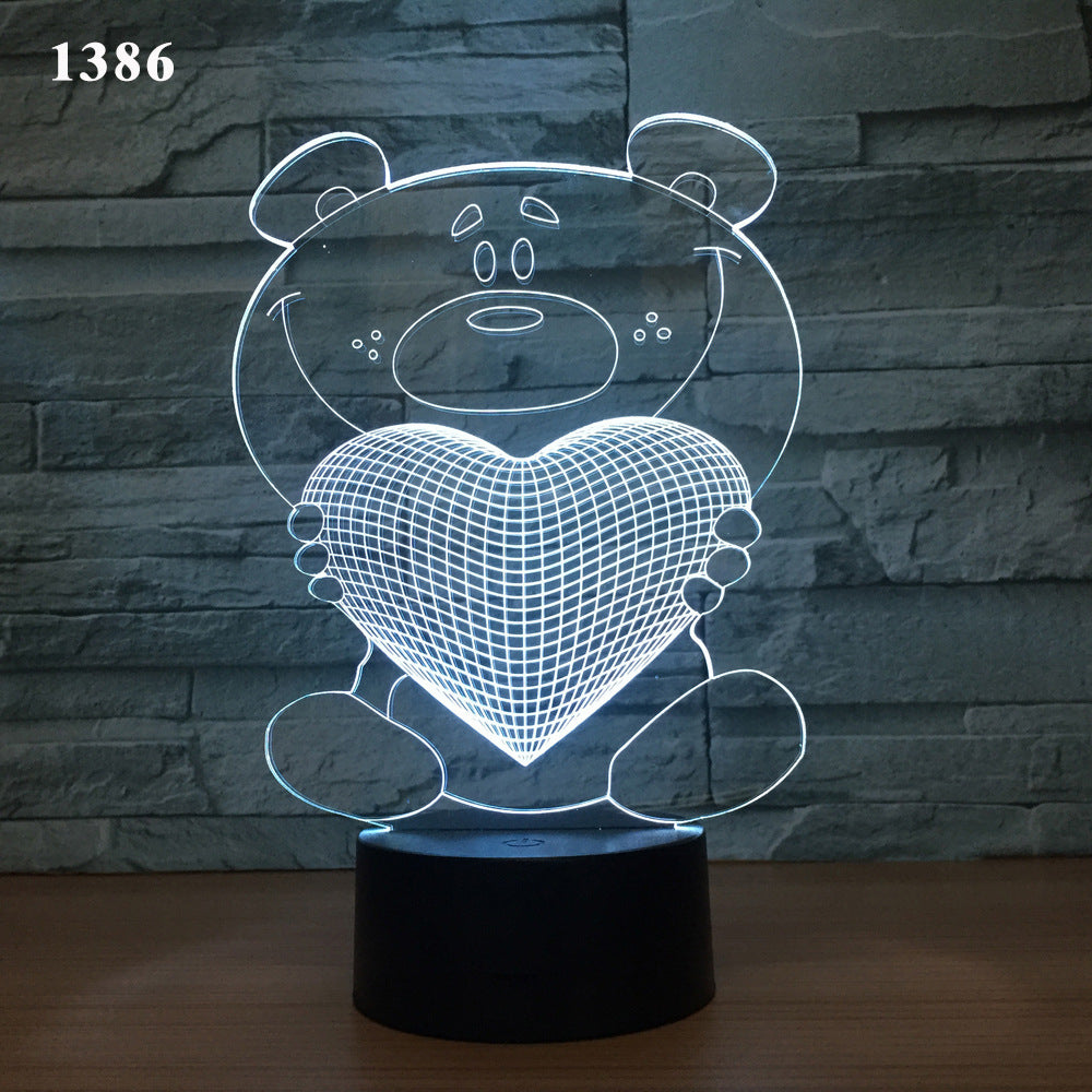 3d night light led induction night light