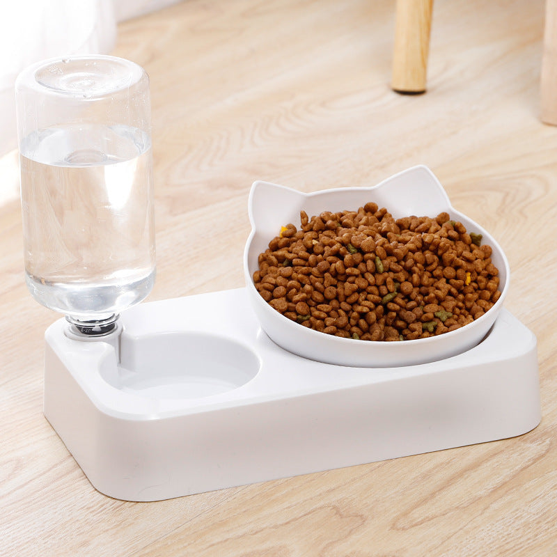 Adjustable automatic drinking cat neck bowl