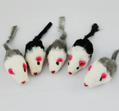 Cat toy cat fake mouse toy cat rabbit skin mouse (5 packs) funny cat toy