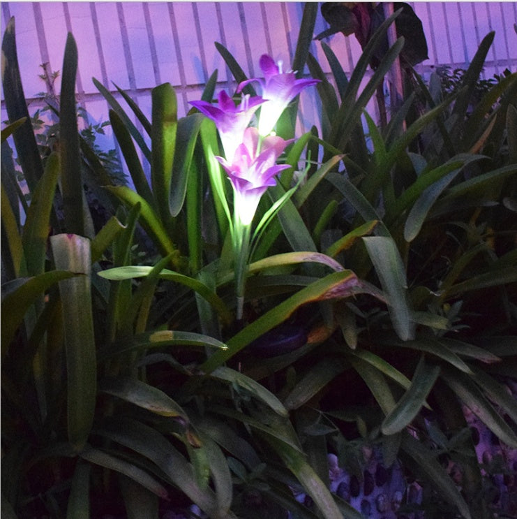 Outdoor Solar Garden Light Waterproof 7 LED Colourful Color Lawn Light Lily Fairy Lights Christmas Decoration Patio Lighting