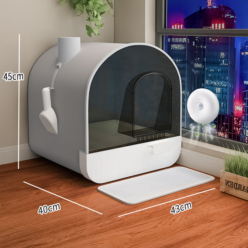 Nhà vệ sinh cho mèo Hộp đựng cát vệ sinh cho mèo Loại kín Cách ly mùi