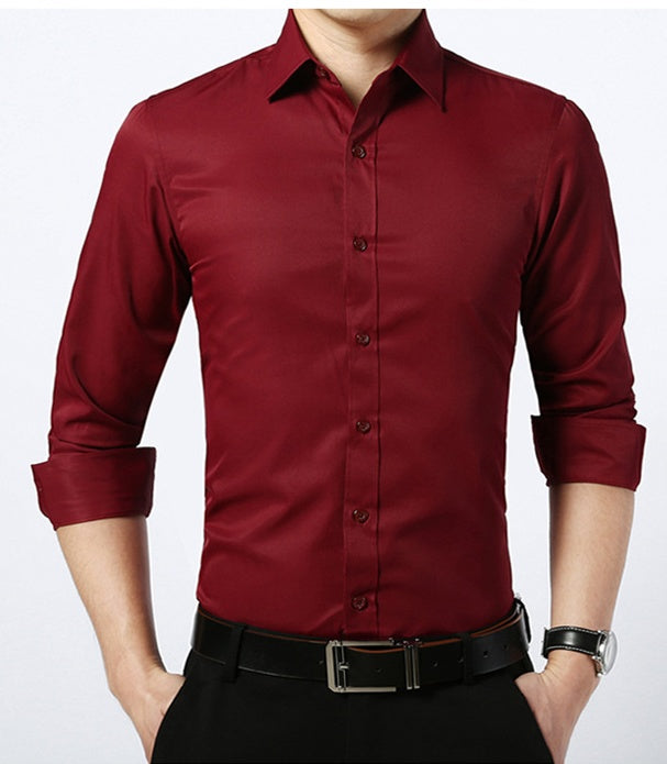 In the spring and Autumn period, the groom married the long sleeved shirt, the Korean gentleman's thin shirt, the business suit, the best man's shirt - Online Shop AU.com