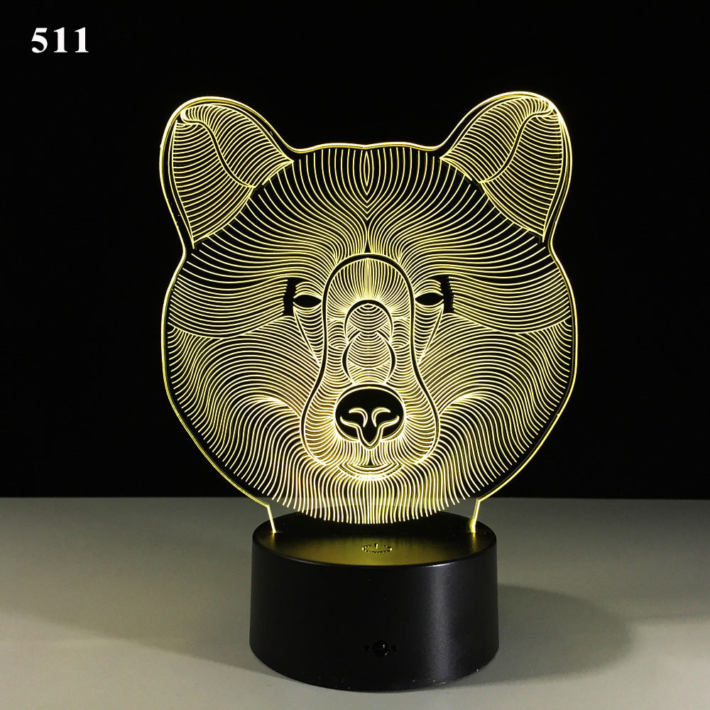 3d night light led induction night light