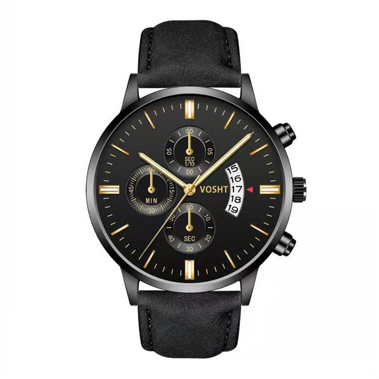 Men's Business Watch Three-eye six-point scale with calendar watch