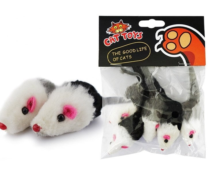 Cat toy cat fake mouse toy cat rabbit skin mouse (5 packs) funny cat toy