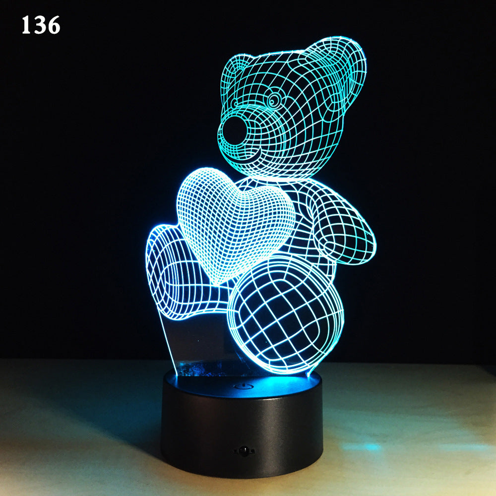 3d night light led induction night light