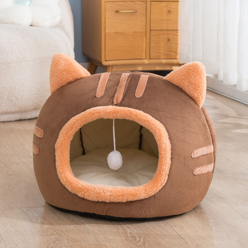 Fashion Simple Pet Warm Semi-enclosed Cat Bed