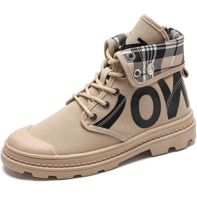 Boots All-match High-top Girls Canvas Short Boots Women's Shoes