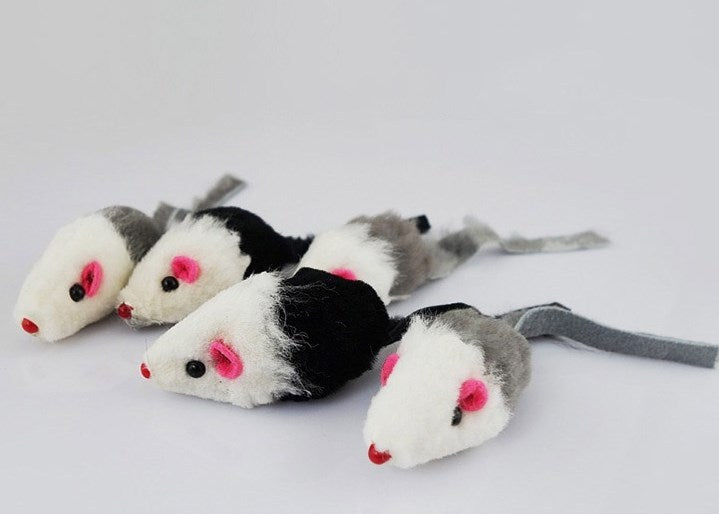 Cat toy cat fake mouse toy cat rabbit skin mouse (5 packs) funny cat toy