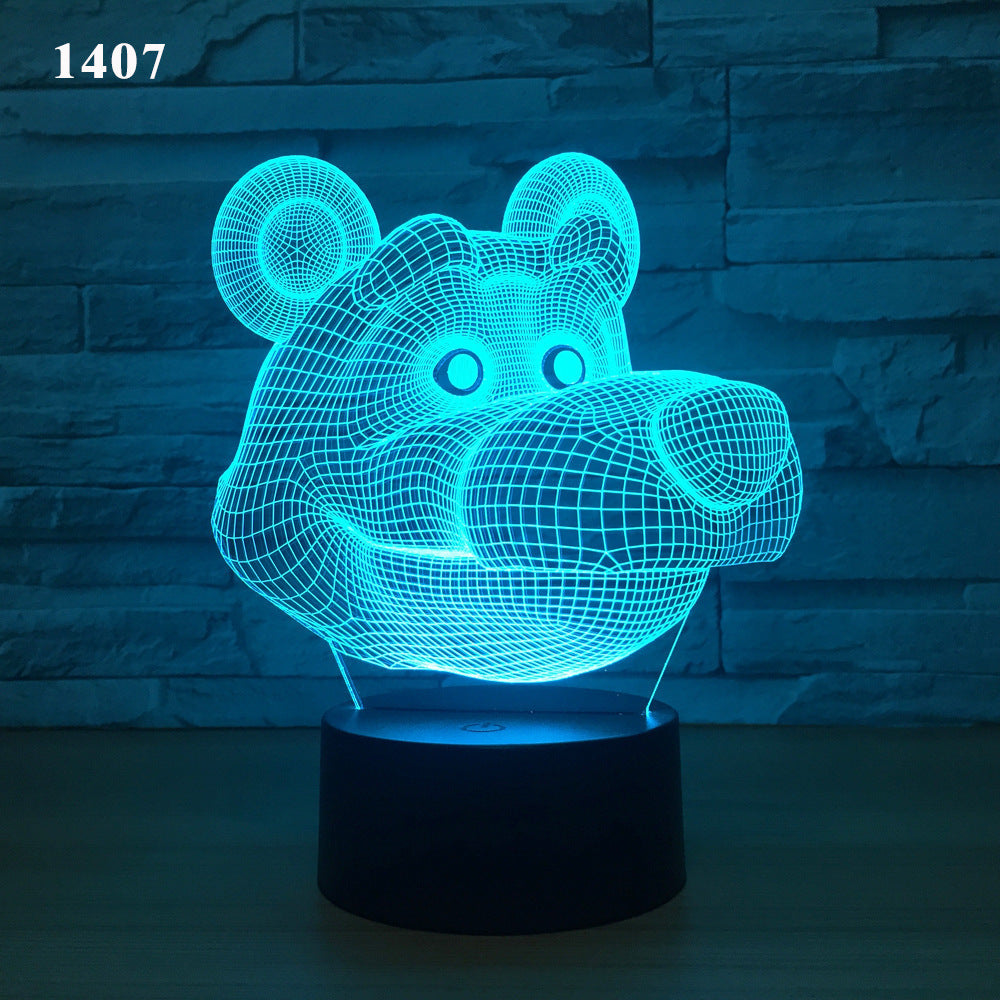 3d night light led induction night light