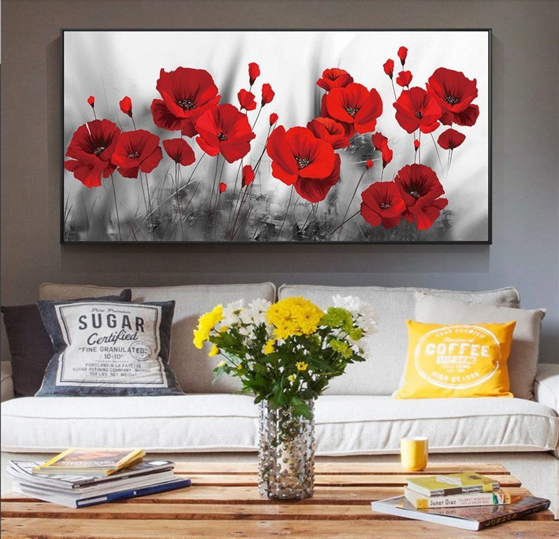 Rose Poppy Living Room Bedroom Hanging Painting Decoration