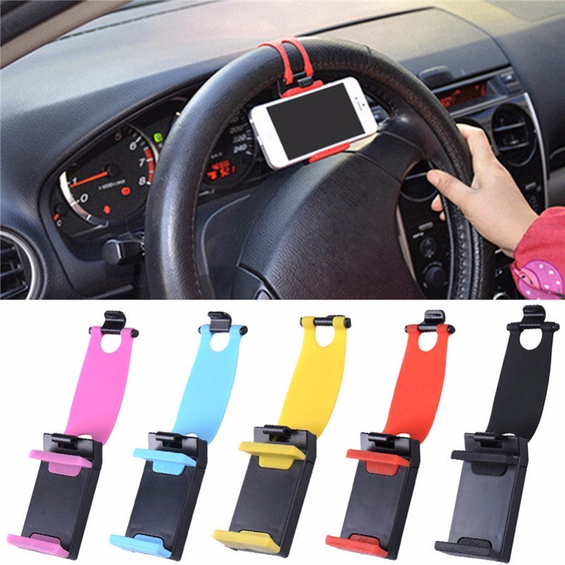 Car Steering Wheel Phone Clip Mount Holder Universal Bike Auto Camera GPS Stand Bracket For Phone - Online Shop AU.com