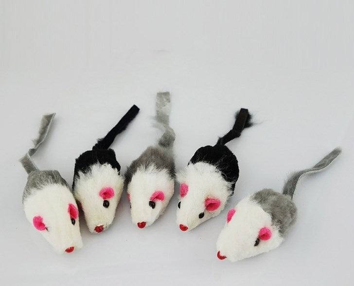 Cat toy cat fake mouse toy cat rabbit skin mouse (5 packs) funny cat toy