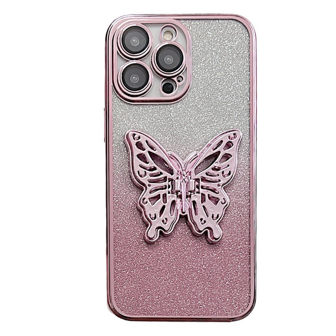 Butterfly Phone Case Gradient Transparent Plating Mobile Phone Protective Cover