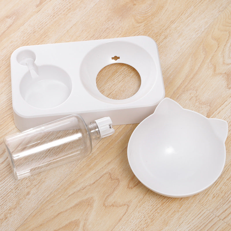 Adjustable automatic drinking cat neck bowl