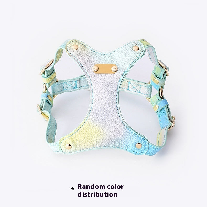 Colorful Leather Cat Strap Pulling Rope