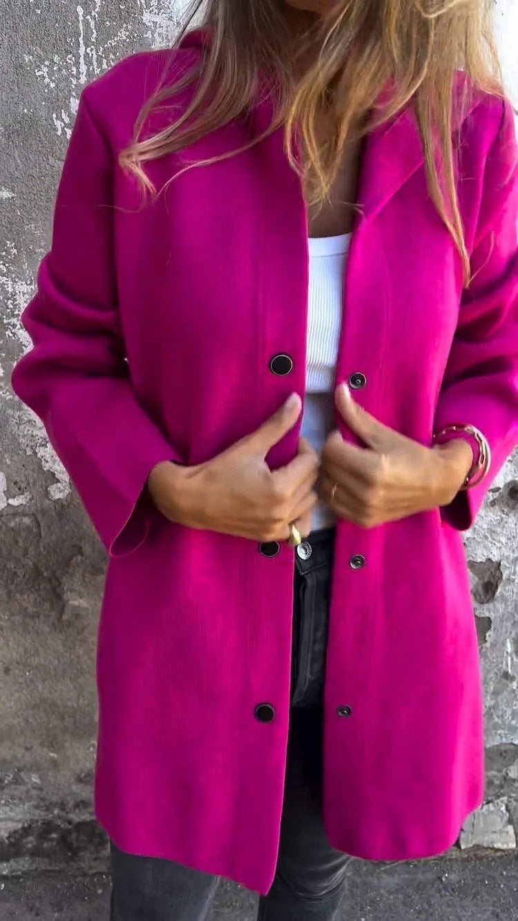 Hooded Single-Breasted Cardigan Fashion Loose Solid Color Jacket Women's Clothing