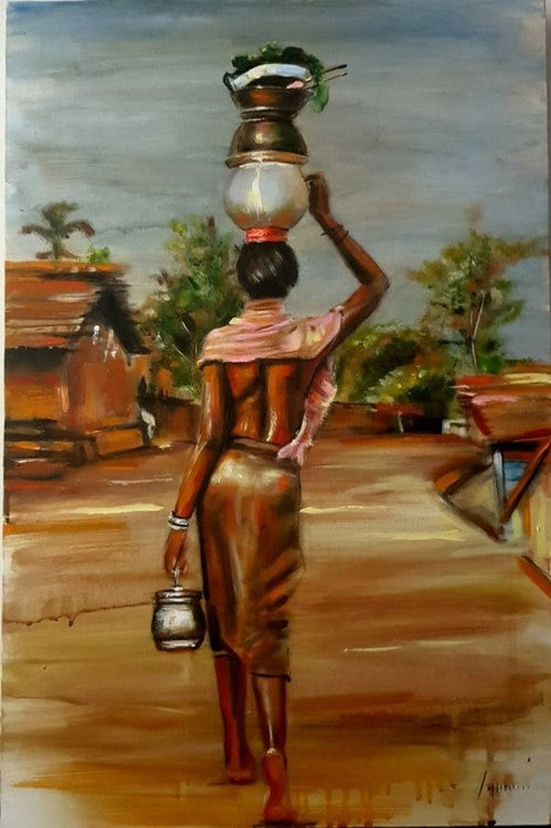 Tranh Cô Gái Đảo Trang Trí Tranh Canvas Không Khung