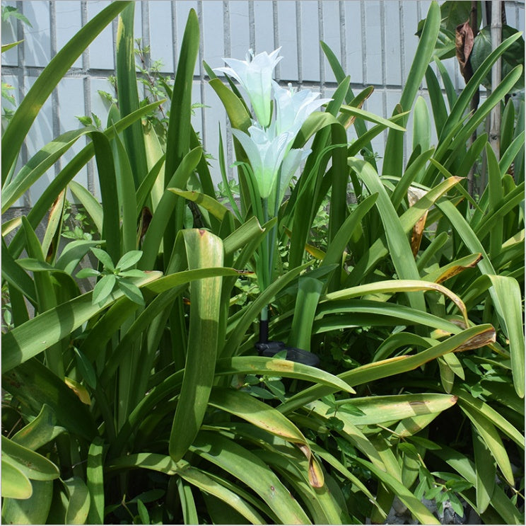 Outdoor Solar Garden Light Waterproof 7 LED Colourful Color Lawn Light Lily Fairy Lights Christmas Decoration Patio Lighting