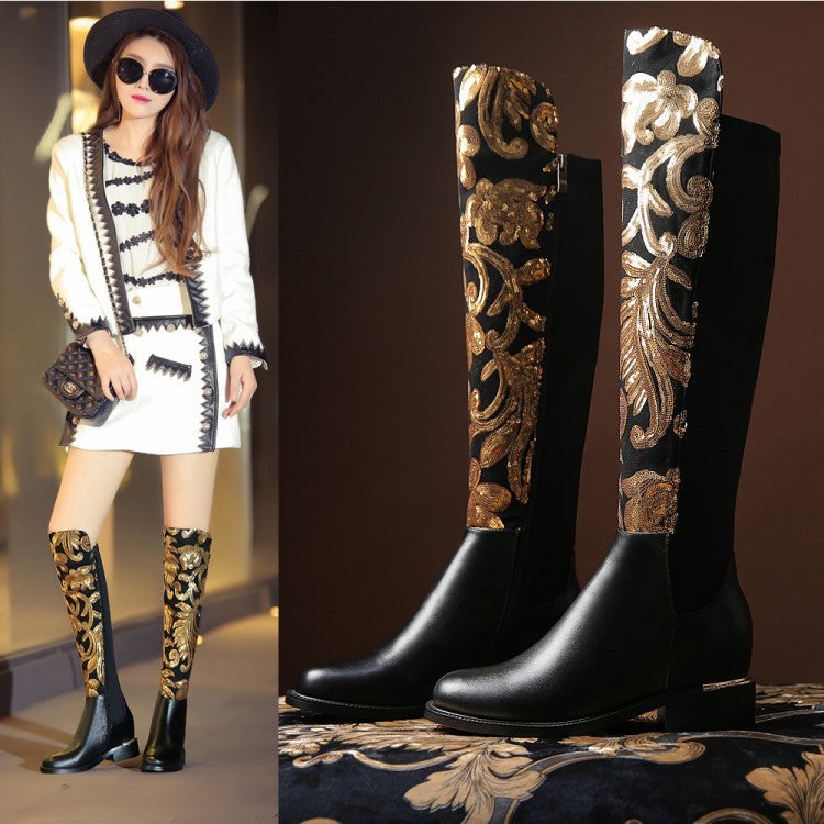 Boots Knight boots cowhide leather boots