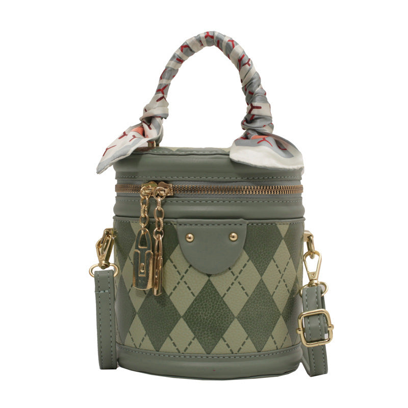 Round Bag Female Bag Ling Lattice Bag Portable Bucket Bag Female - Online Shop AU.com