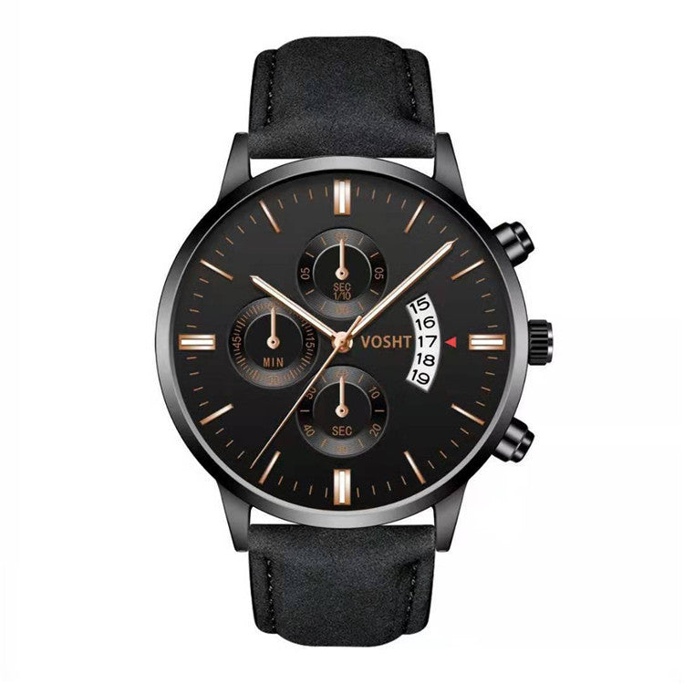 Men's Business Watch Three-eye six-point scale with calendar watch