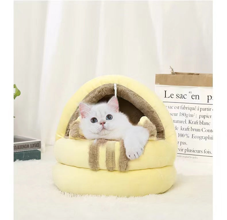 Cat Nest Bed Semi-Enclosed Cat Nest House Cool Summer Haven