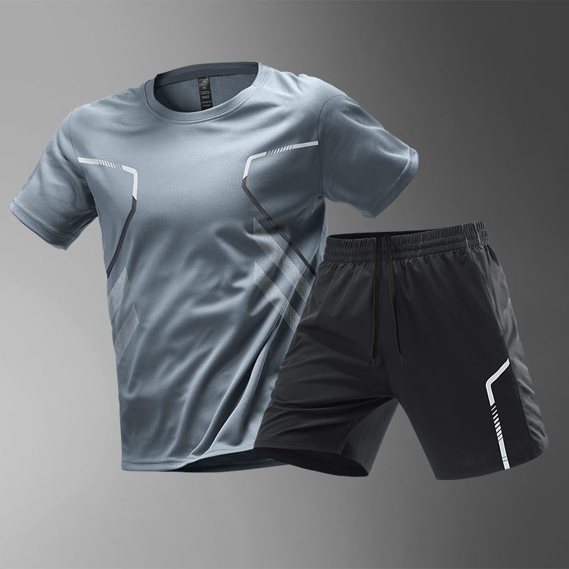 Men Quick-drying Breathable Short Sleeve Round Neck Active Tee Outdoor Workout