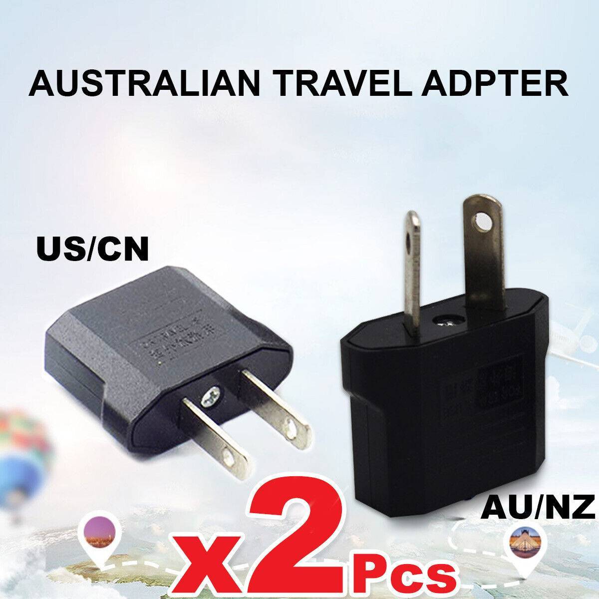 2x US Travel Adapter To Australia AC Power Plug