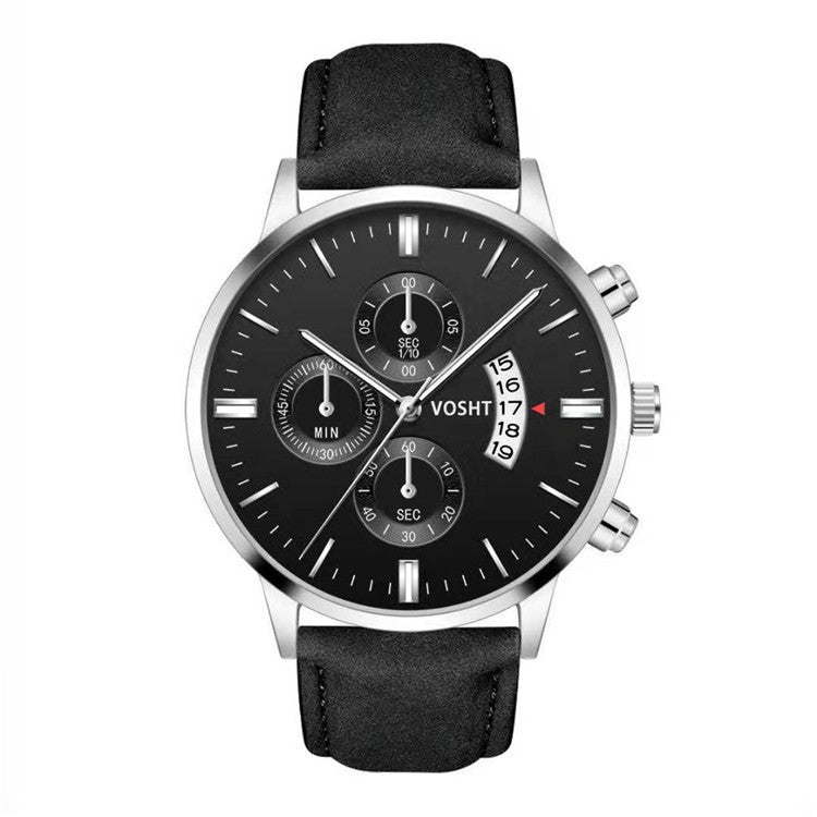 Men's Business Watch Three-eye six-point scale with calendar watch