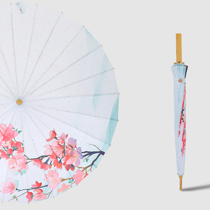 Vintage Long-handle Bamboo Umbrella