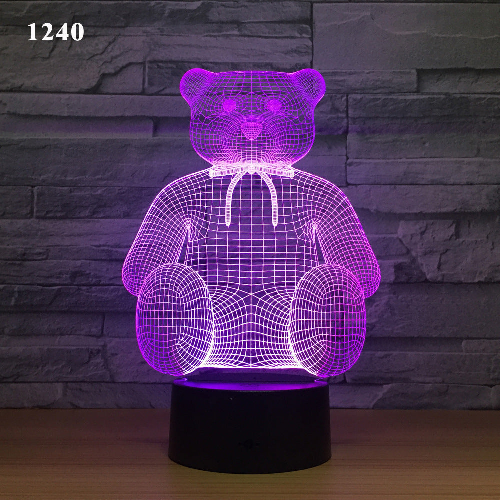 3d night light led induction night light